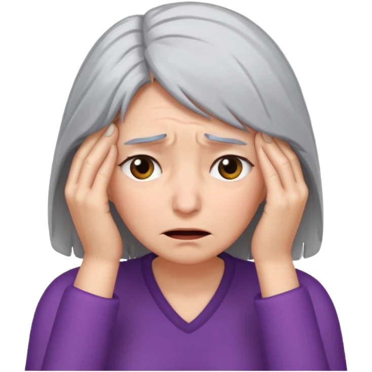 face palm woman with gray hair emoji