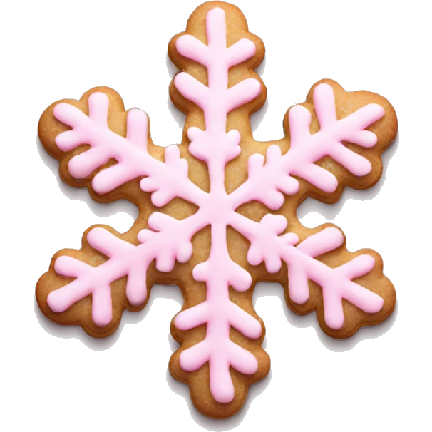 light pink snowflake cookie emoji