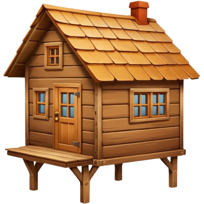wooden house on live chicken legs emoji