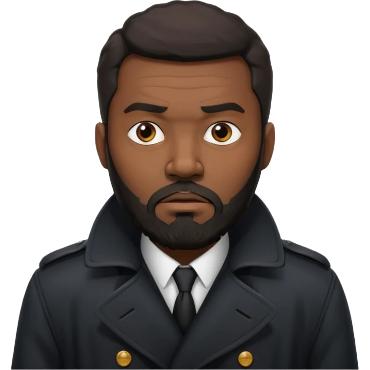 black bearded man in black in black trenchcoat  emoji