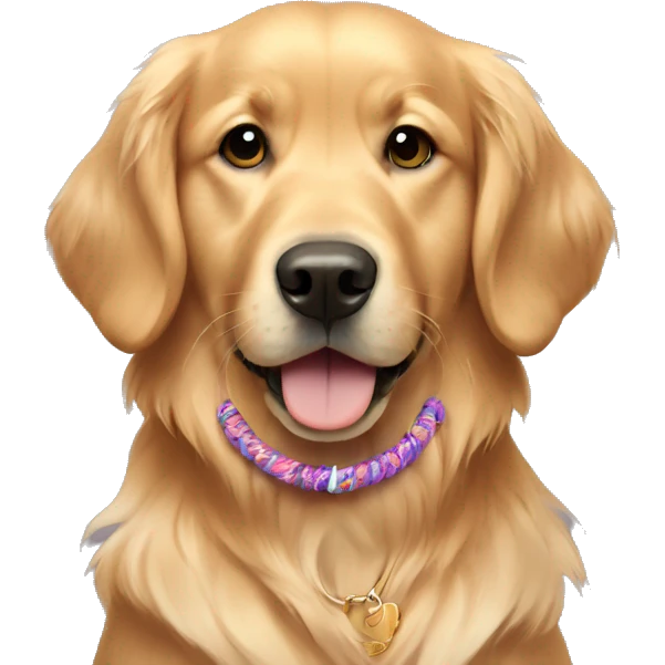 golden retriever wearing a friendship bracelet  emoji