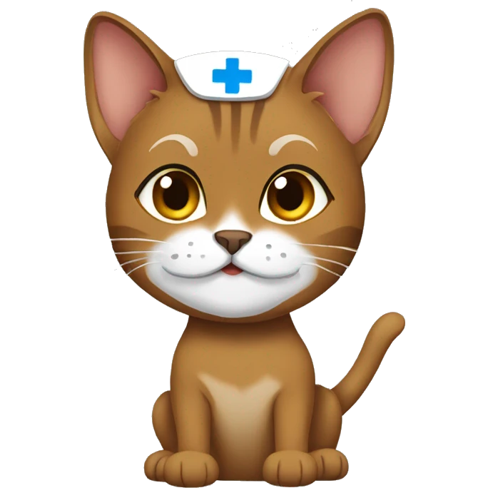 Nurse abyssinian cat emoji