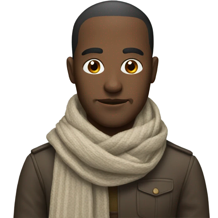 male portrait with a scarf emoji
