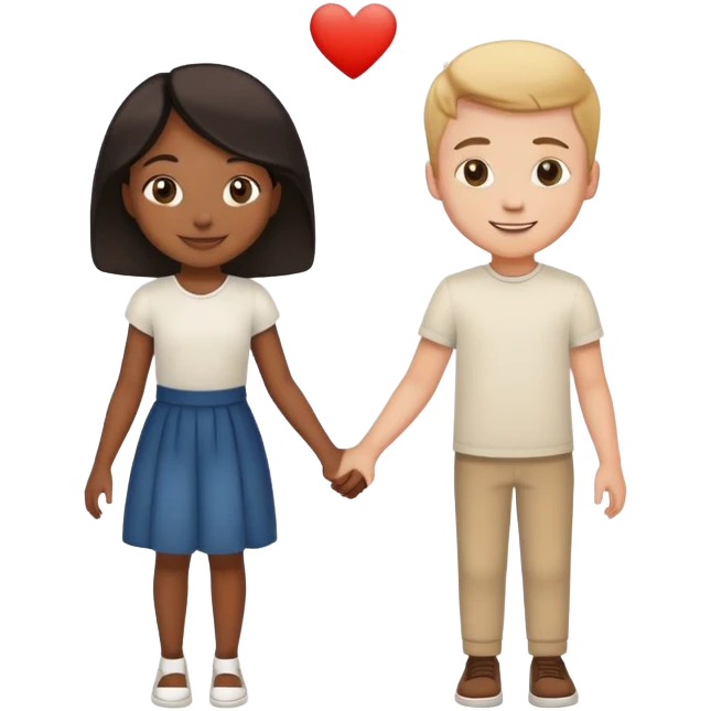 Black girl and white boy couple holding hands  emoji