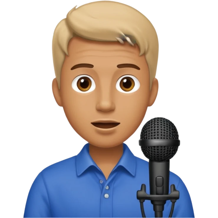 man speaks into the microphone emoji