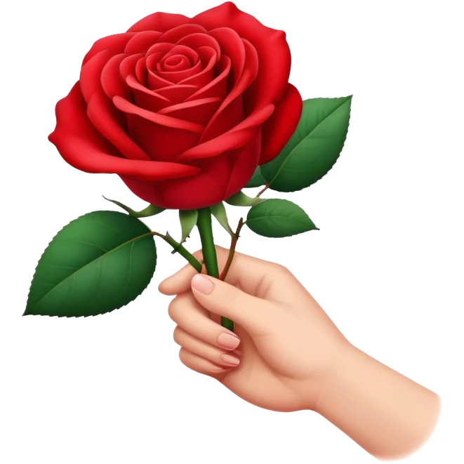 Rose in a Hand emoji