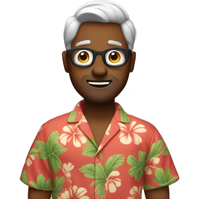 Shrug emoji wearing hawaiian shirt emoji