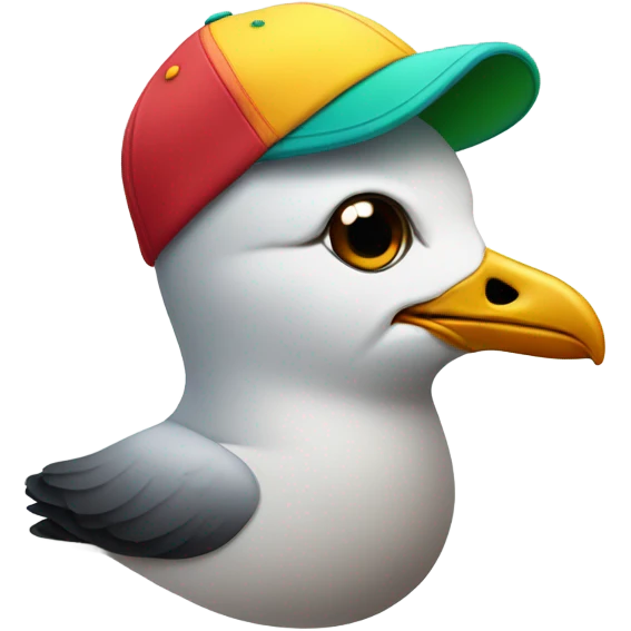 seagull with ballcap emoji
