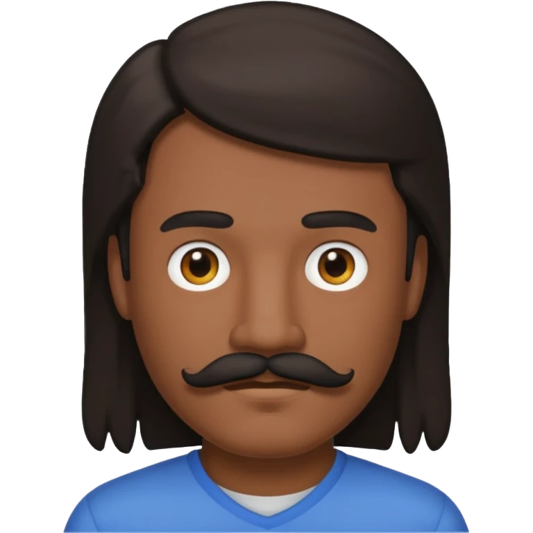 White man with dark mullet and mustache emoji