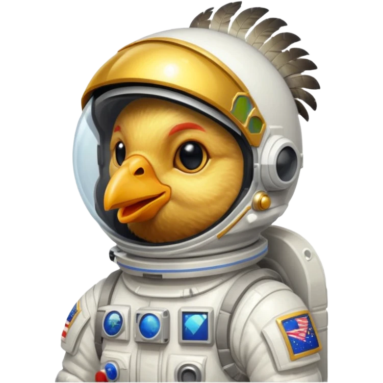 pixel-art chicken astronaut emoji