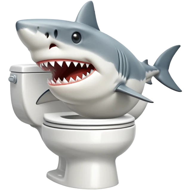 A shark on a toilet emoji