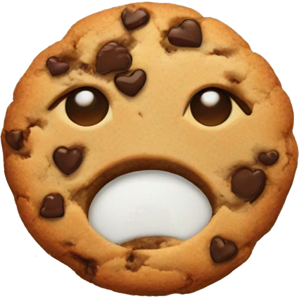 cookie, heart on eyes emoji