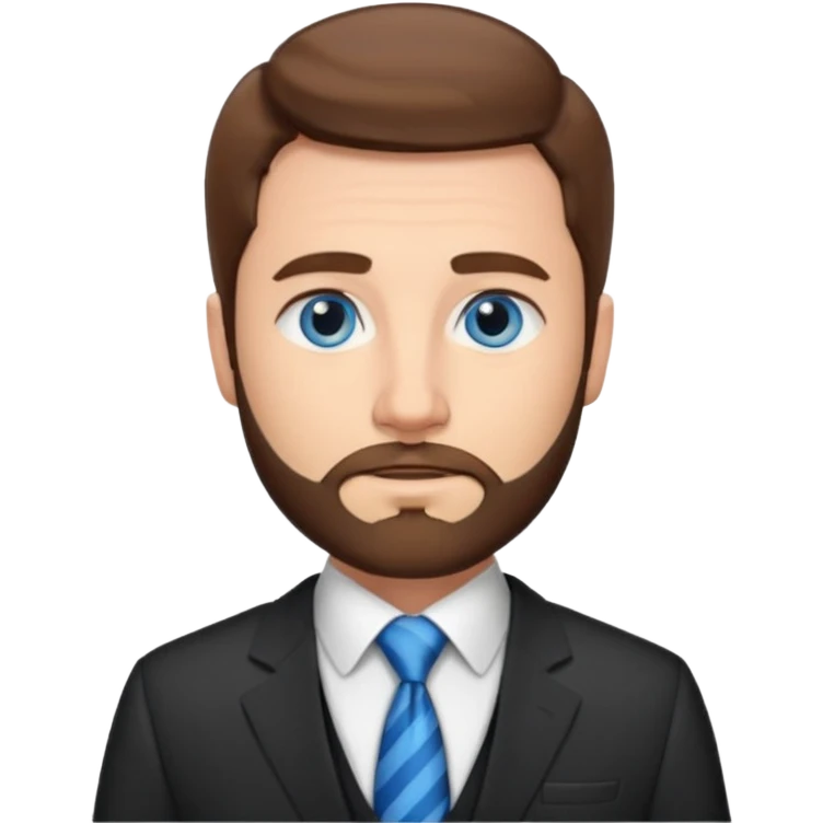 Man lawyer with blue eyes and short brown hair y barba emoji