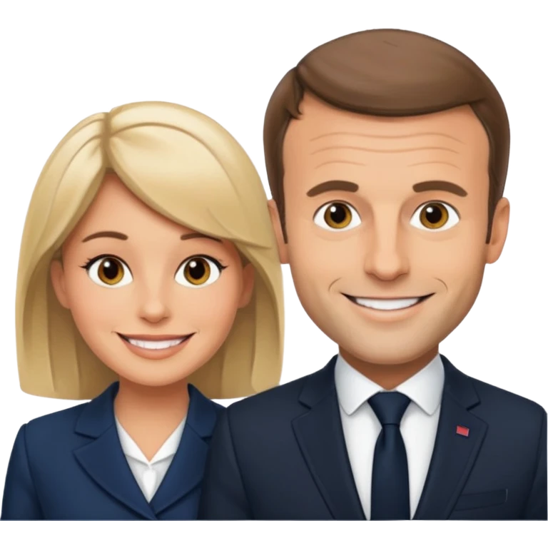 Emmanuel Macron  et Brigitte  emoji