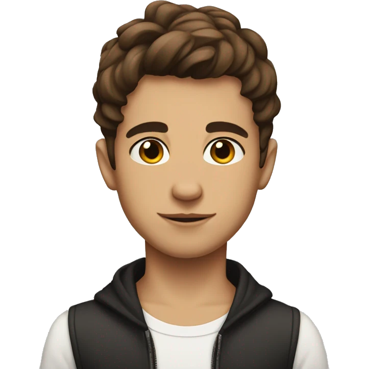 Boy with Brown hair and Brown eyes with side Cut have Face tattoos emoji