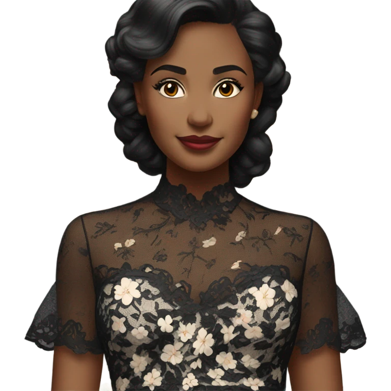 black lace dress emoji