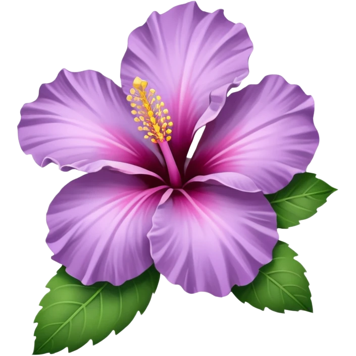 single lilac hibiscus blossom facing left in png form  emoji