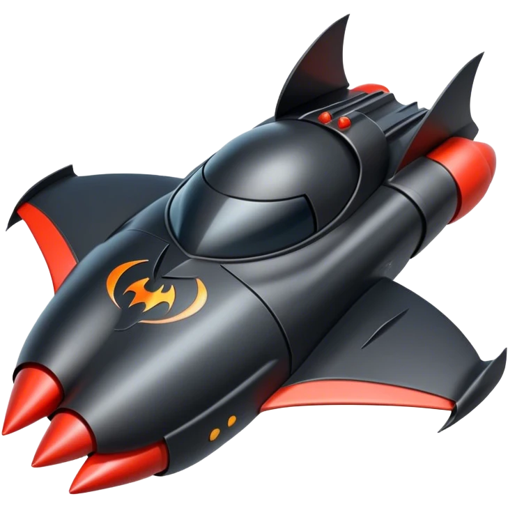 batmobile in rocket ship boom rocket at take-off  emoji