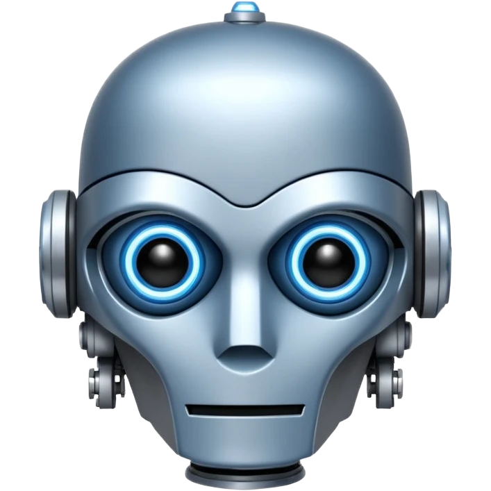 Crée-moi un robot sympathique, pour un chatbot moderne, je veux uniquement la tête sans le corps inspiré de Star Wars emoji