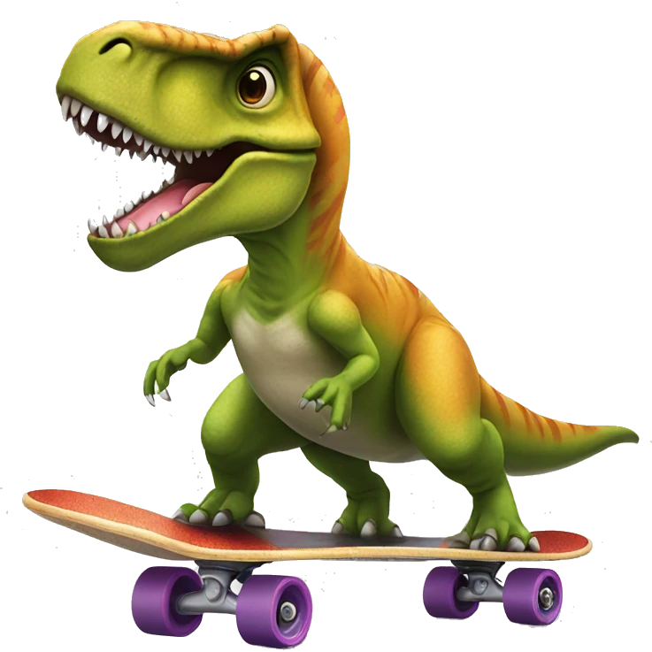 T rex on a skateboard  emoji