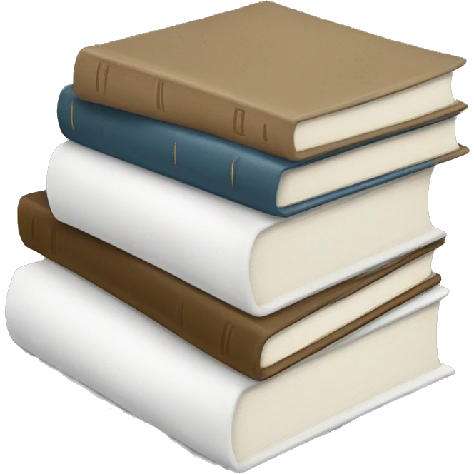 stack of two thick white books emoji