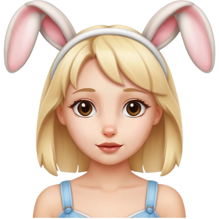 A Blond girl with bunny ears emoji
