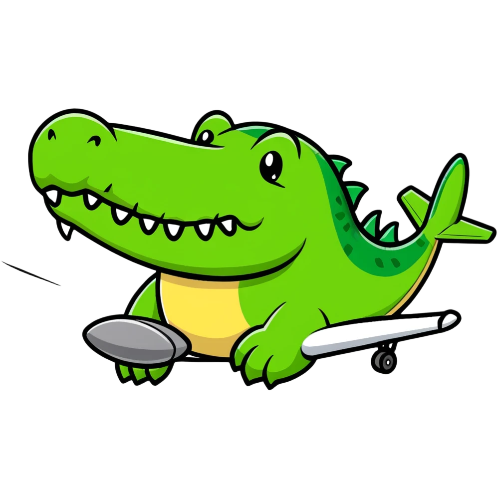 airplane with a crocodile head instead of the nose emoji