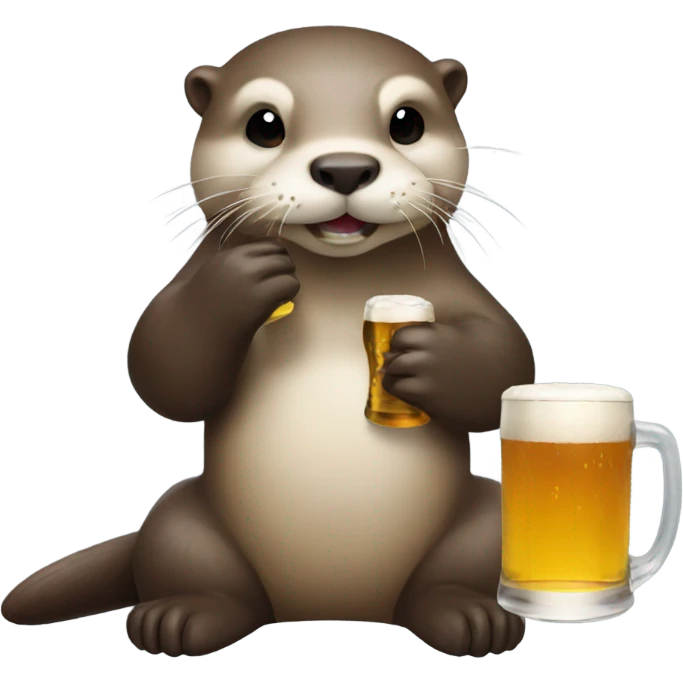 Otter drinking a beer emoji