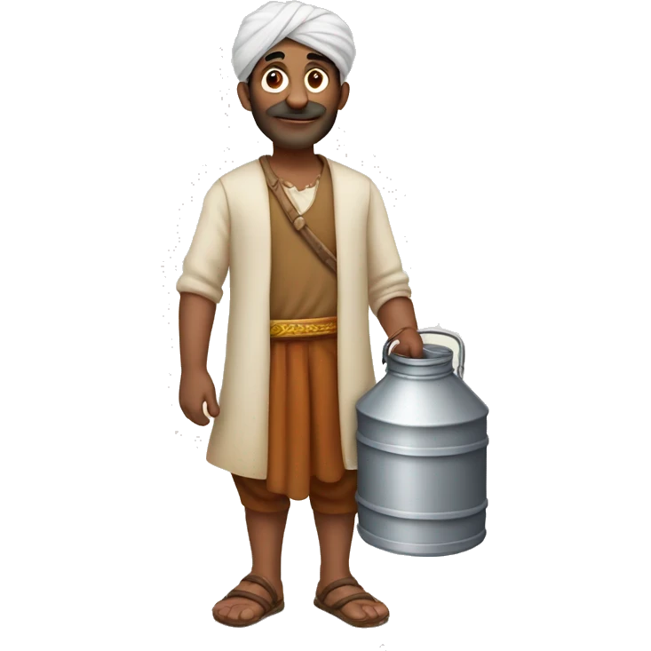 An indian man with a milk can in his hand emoji