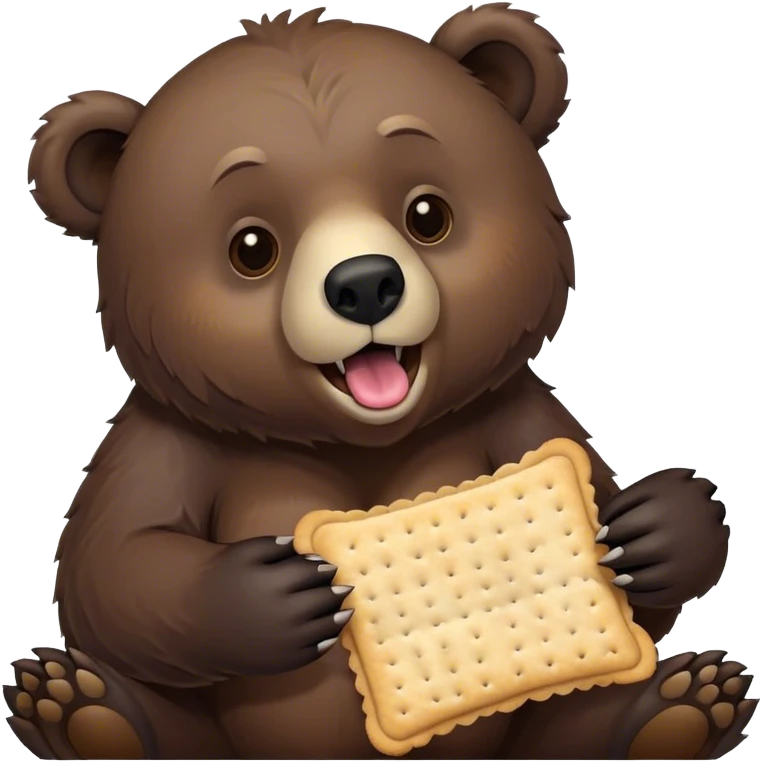 a violently ill bear eating a saltine cracker emoji