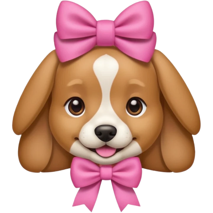 Dog wearing pink bow emoji