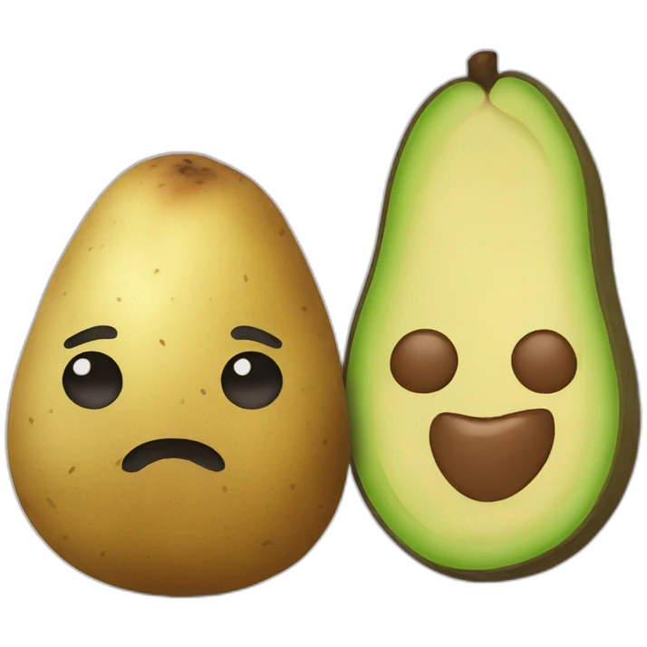 potato and avocado in love emoji