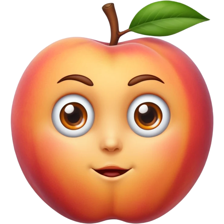Peach with eyes and tough out emoji