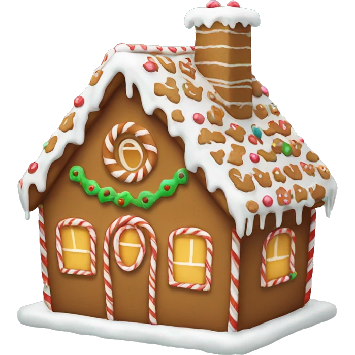 Cute Christmas gingerbread house  emoji