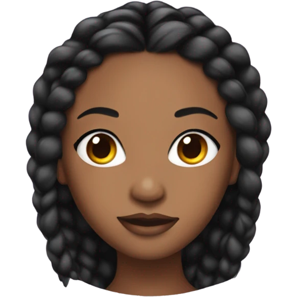 black woman with long black braids and lashes emoji