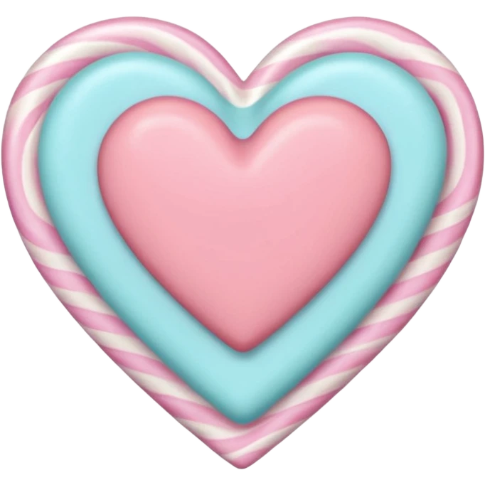 pastel heart with a pastel candy motif emoji