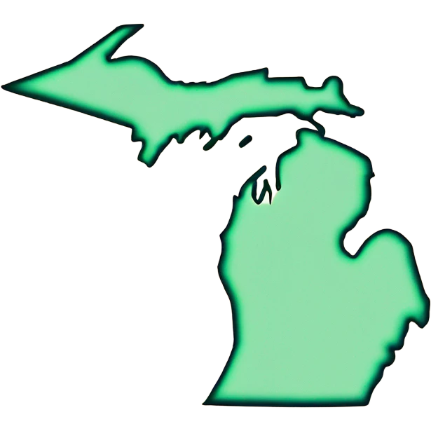 generate a drawing of the outline of the state of michigan  emoji