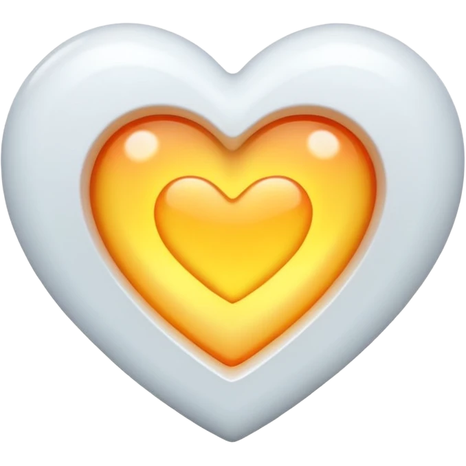 Beyaz ateşli beyaz kalp emoji