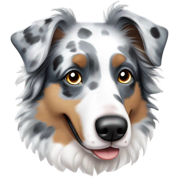 Blue Merle Australian shepherd with one blue eye and one brown eye emoji