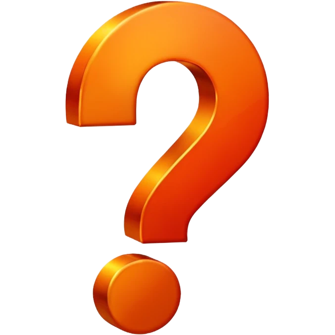 red-and-orange colored question mark emoji