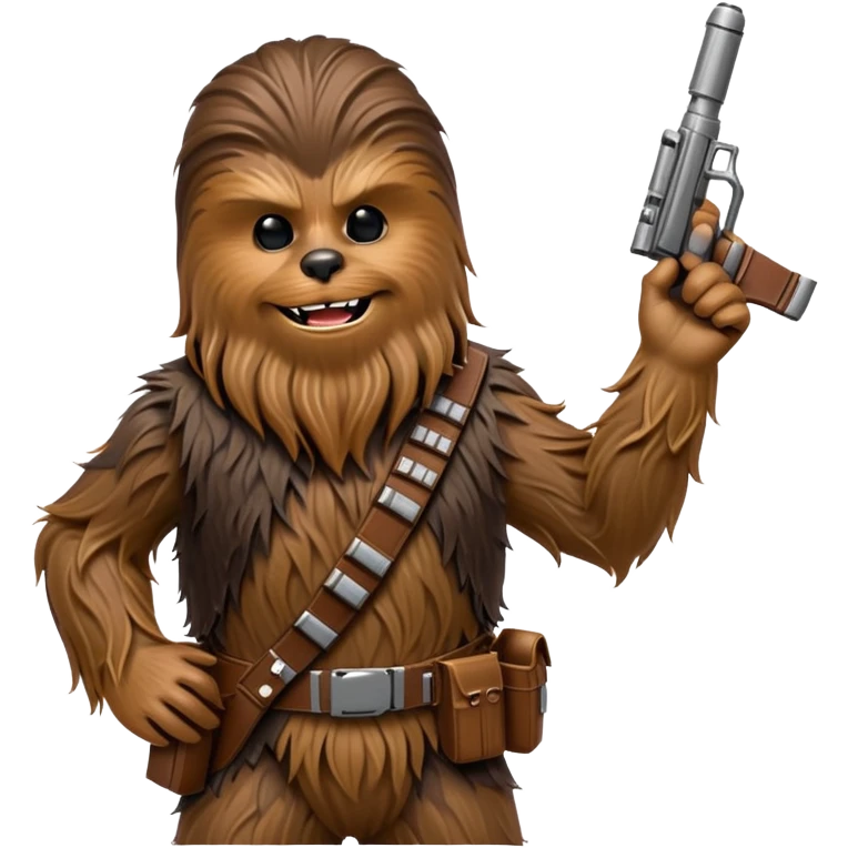 Chewbacca, the wookiee from Star Wars with brown fur and bandolier emoji