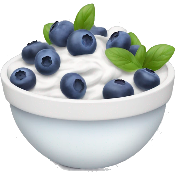 Bowl of Greek yogurt and blueberries emoji