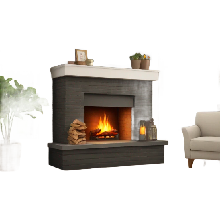 Realistic fireplace  emoji