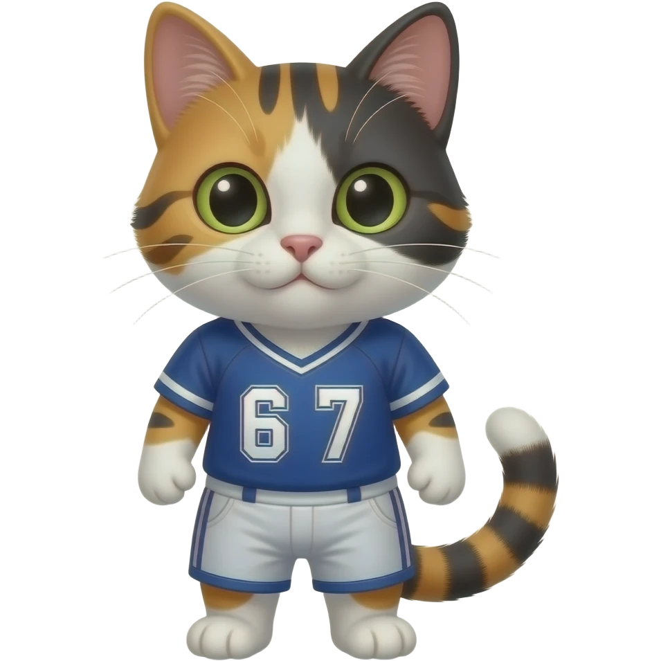 A CALICO CAT SIX SEVEN emoji