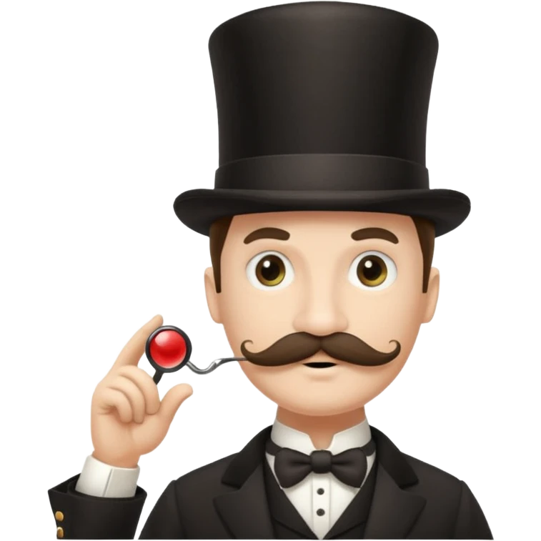 Fancy man with top hat and mustache and wearing monocle, and having a speech bubble saying so be it emoji