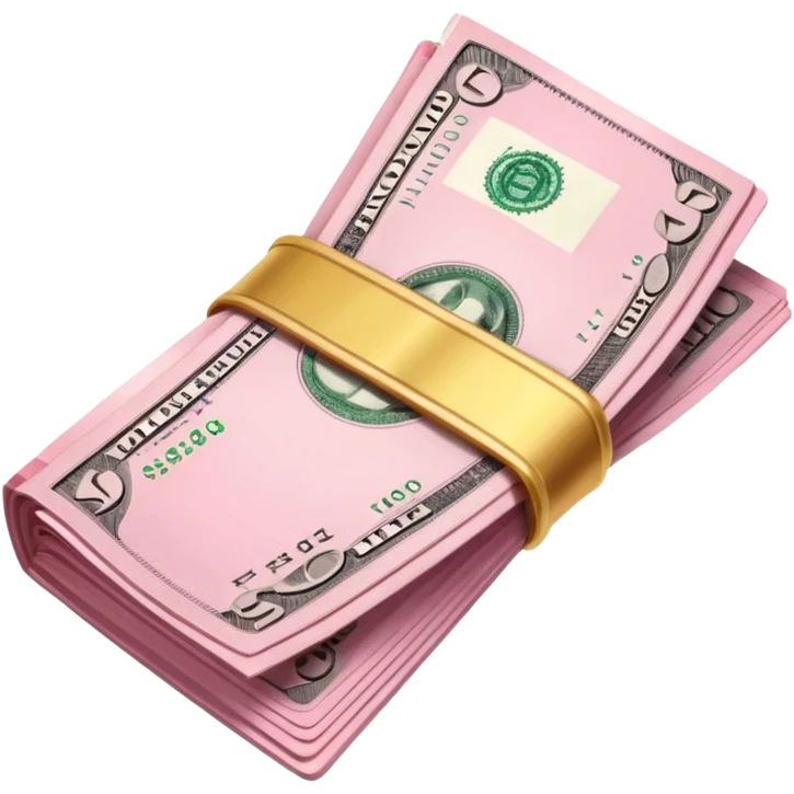 Pink wad of money emoji