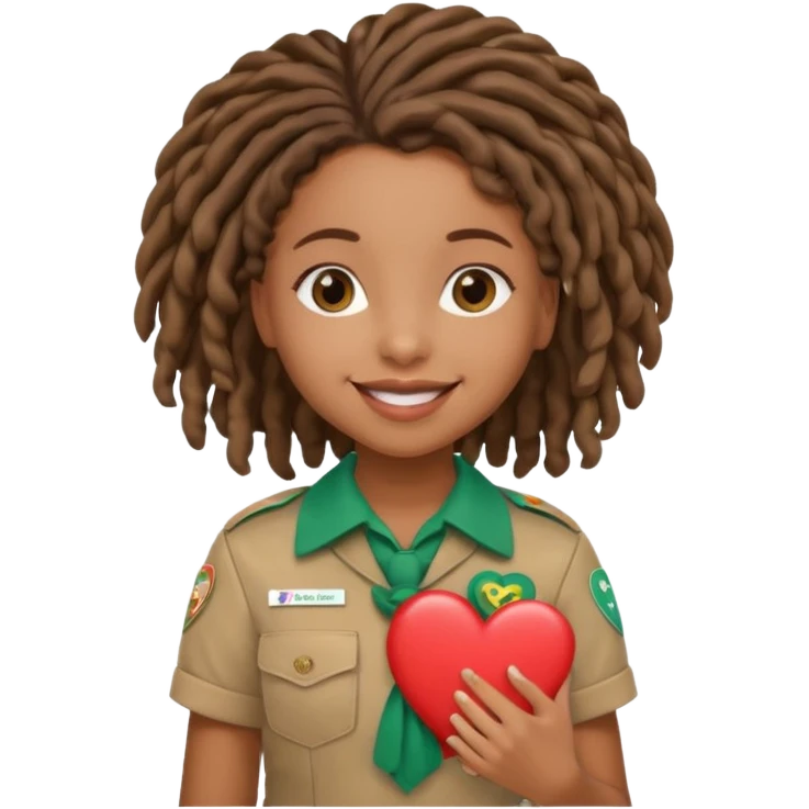 Girl Scouts African American girl with locs heart  emoji