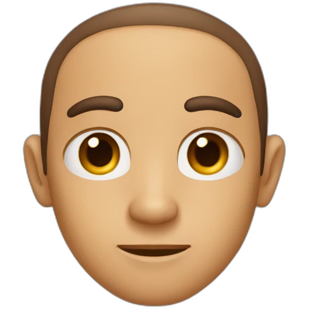 chico de ojos marrones, morocho, con pelo corto emoji