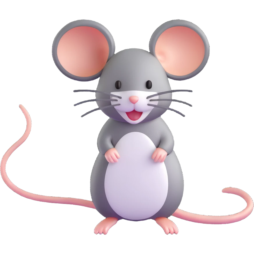 cute mouse with very long tail emoji