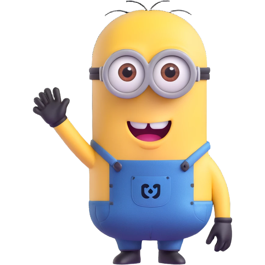 Minion character waving emoji